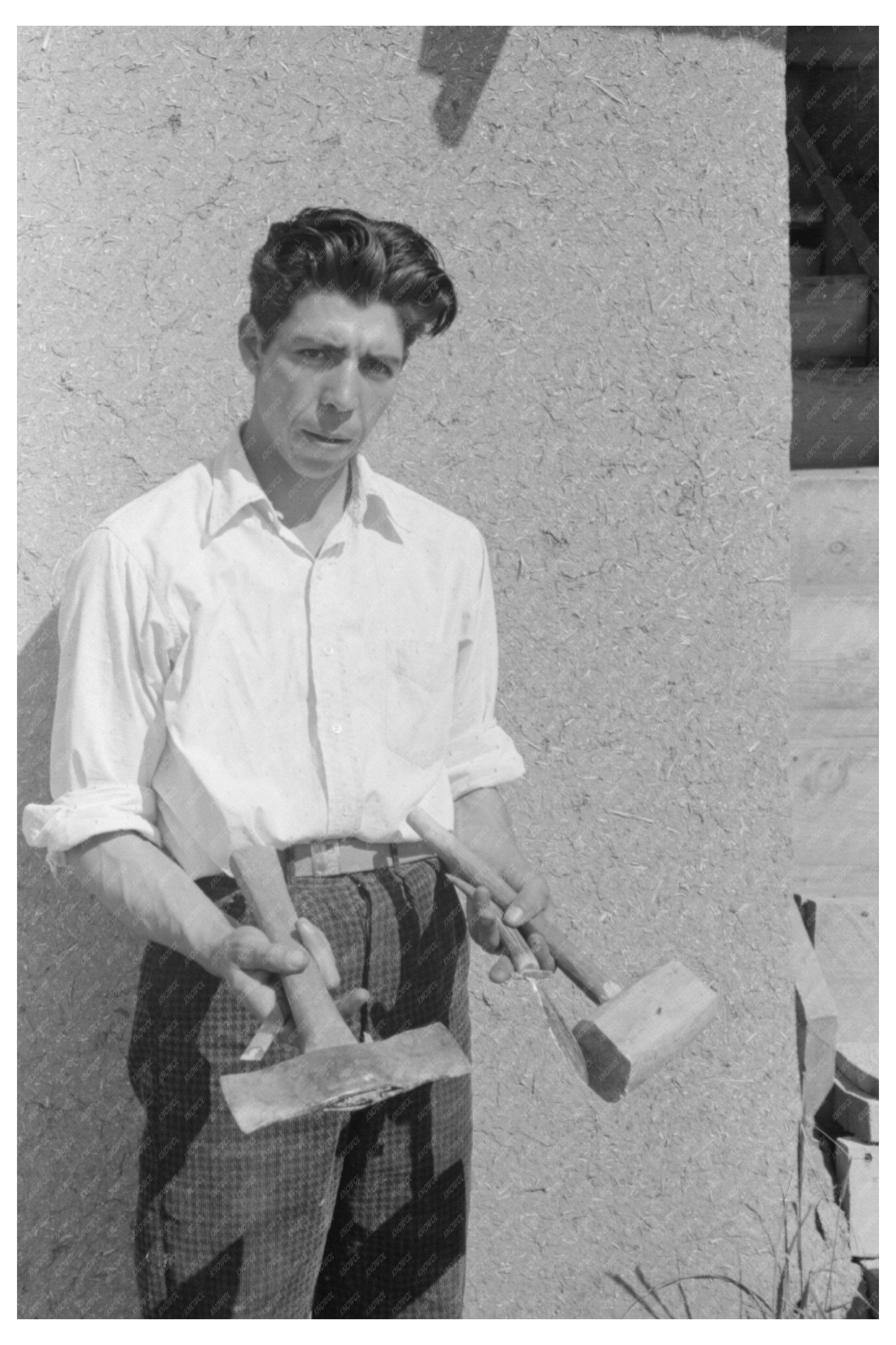 Spanish-American Farmer in Chamisal New Mexico 1940