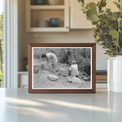 Vintage 1940 Photo of Washing Along Chamisal Irrigation Ditch