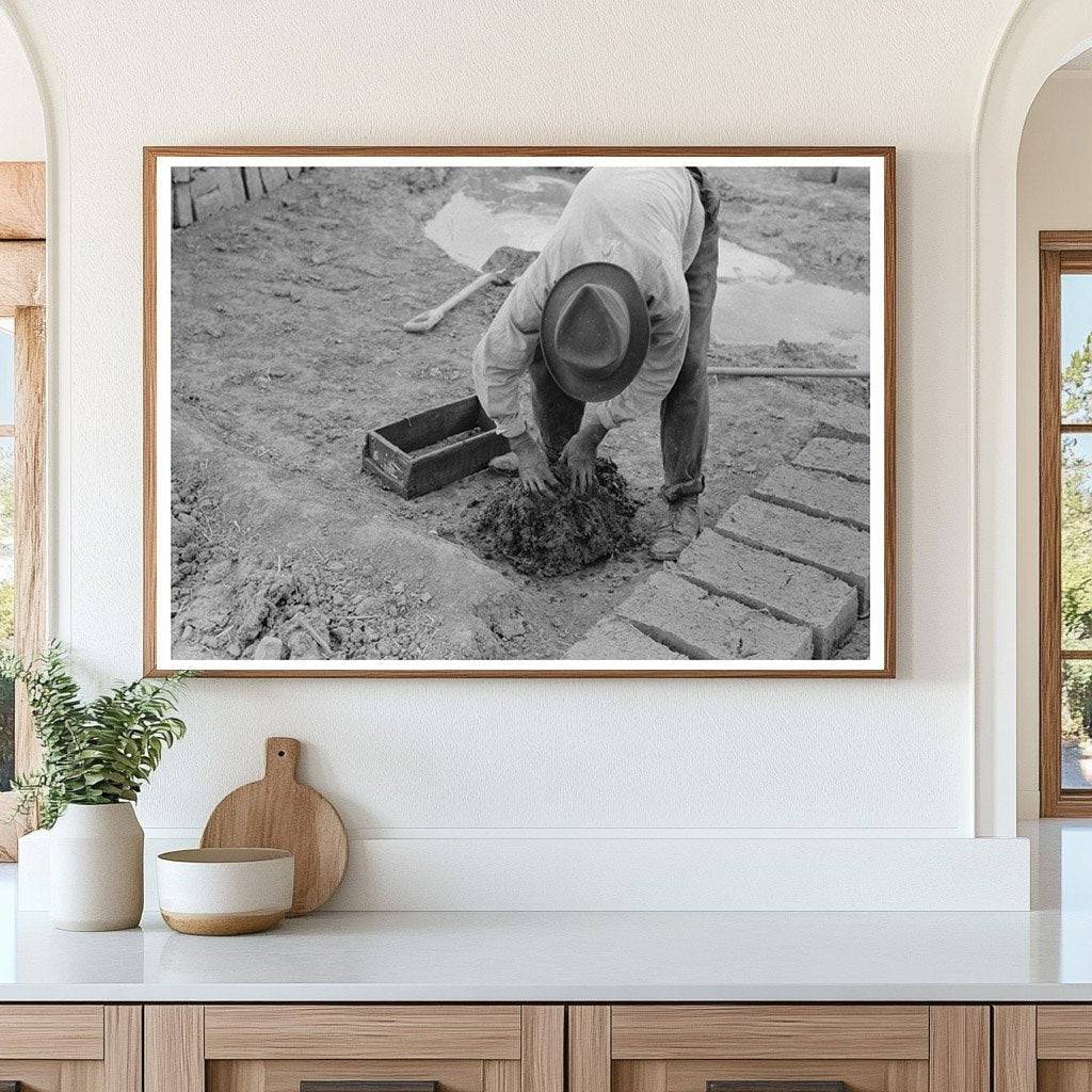 Adobe Brick-Making in Chamisal New Mexico July 1940