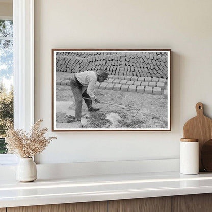 Adobe Mixing for Brick-Making Chamisal New Mexico 1940