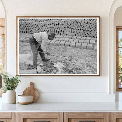 Adobe Mixing for Brick-Making Chamisal New Mexico 1940