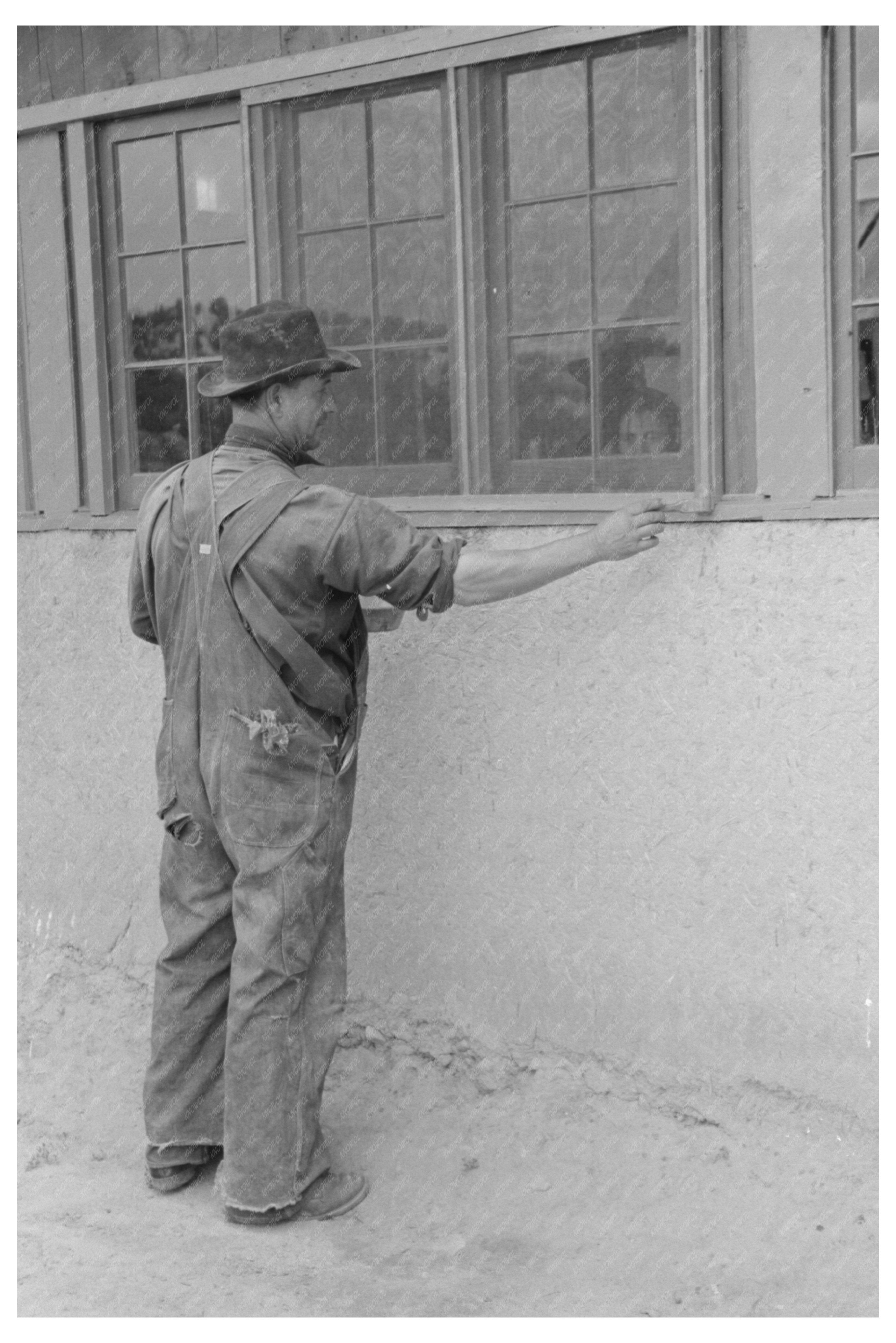 Spanish-American Farmer Painting Window Frames New Mexico 1940