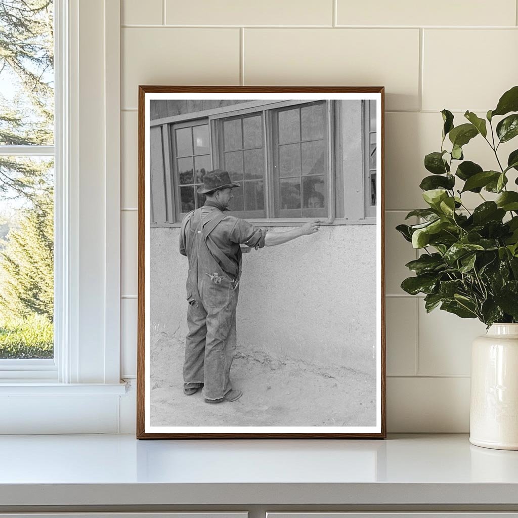 Spanish-American Farmer Painting Window Frames New Mexico 1940