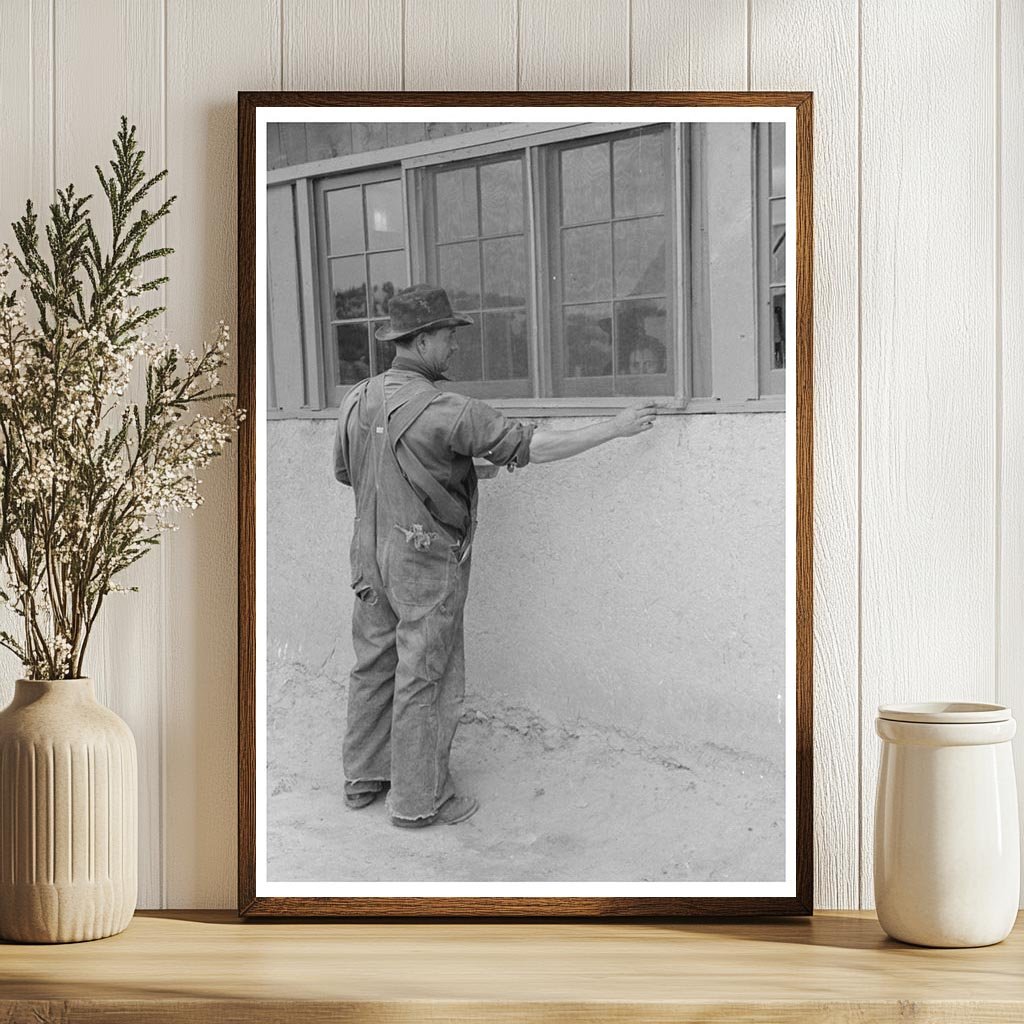 Spanish-American Farmer Painting Window Frames New Mexico 1940