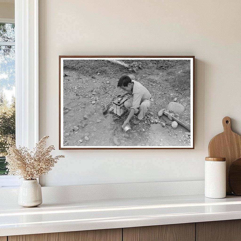 Spanish-American Boy Drawing Water in Chamisal 1940