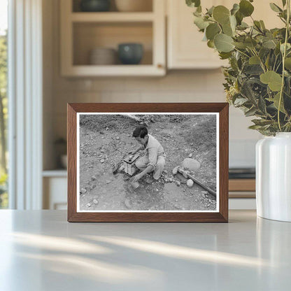 Spanish-American Boy Collecting Water New Mexico 1940