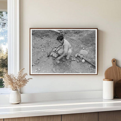 Spanish-American Boy Collecting Water New Mexico 1940