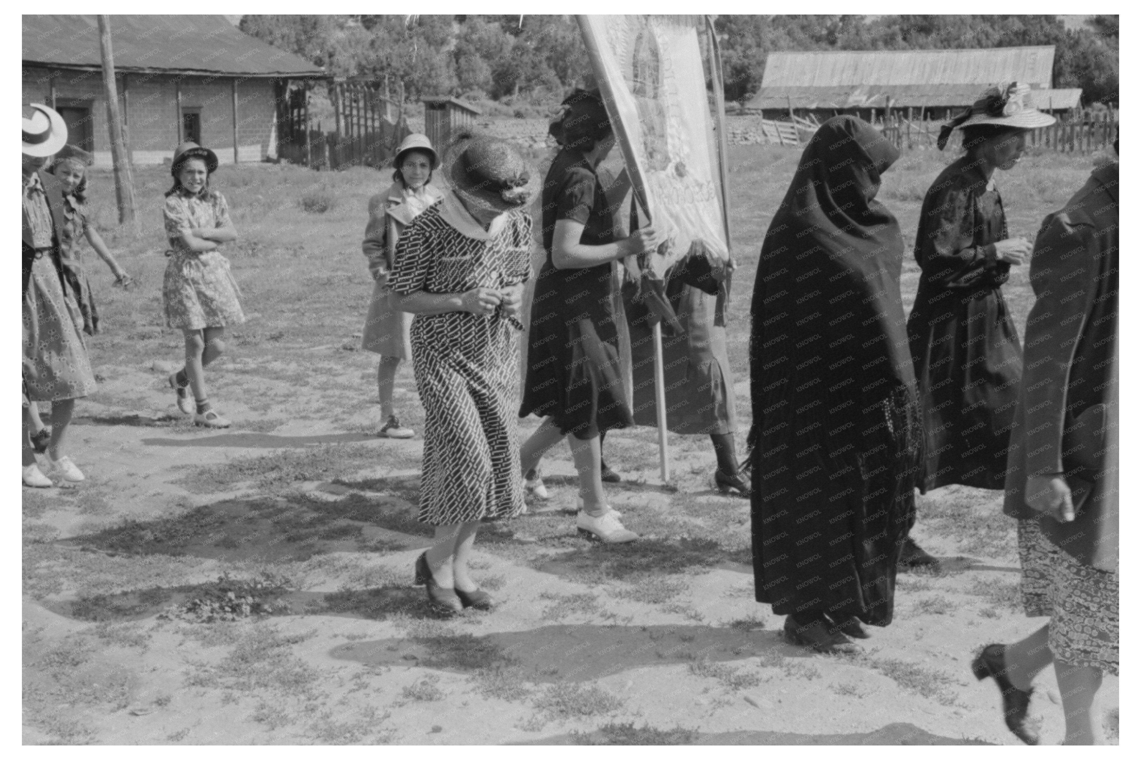 Catholic Procession Honoring Saint Penasco New Mexico 1940