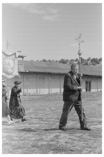 Spanish-American Man Leads Catholic Procession Penasco 1940