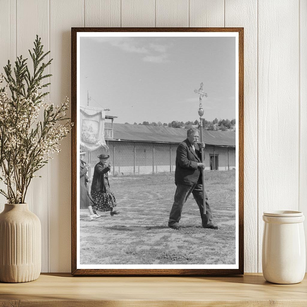 Spanish-American Man Leads Catholic Procession Penasco 1940