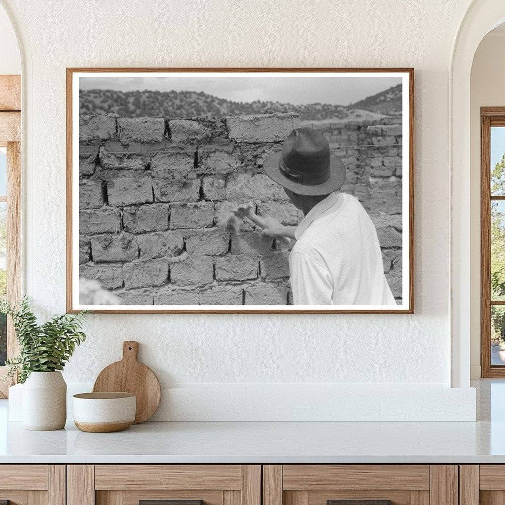 Vintage Adobe Brick Wall Construction Penasco New Mexico 1940