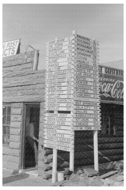 Datil New Mexico Highway Sign July 1940 Vintage Photo