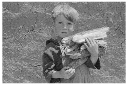 Spanish-American Boy Carrying Wood in Chamisal 1940