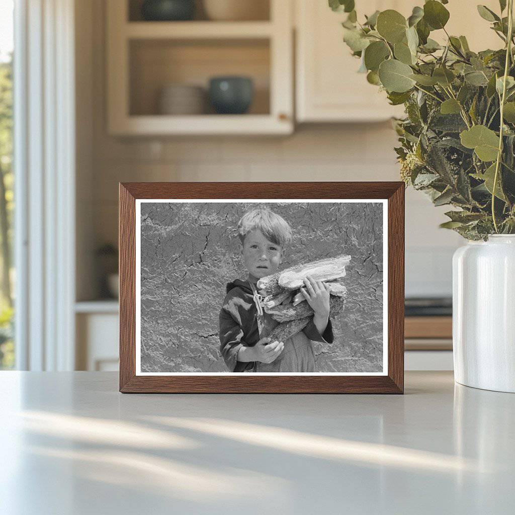 Spanish-American Boy Carrying Wood in Chamisal 1940