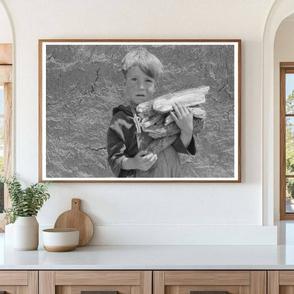 Spanish-American Boy Carrying Wood in Chamisal 1940