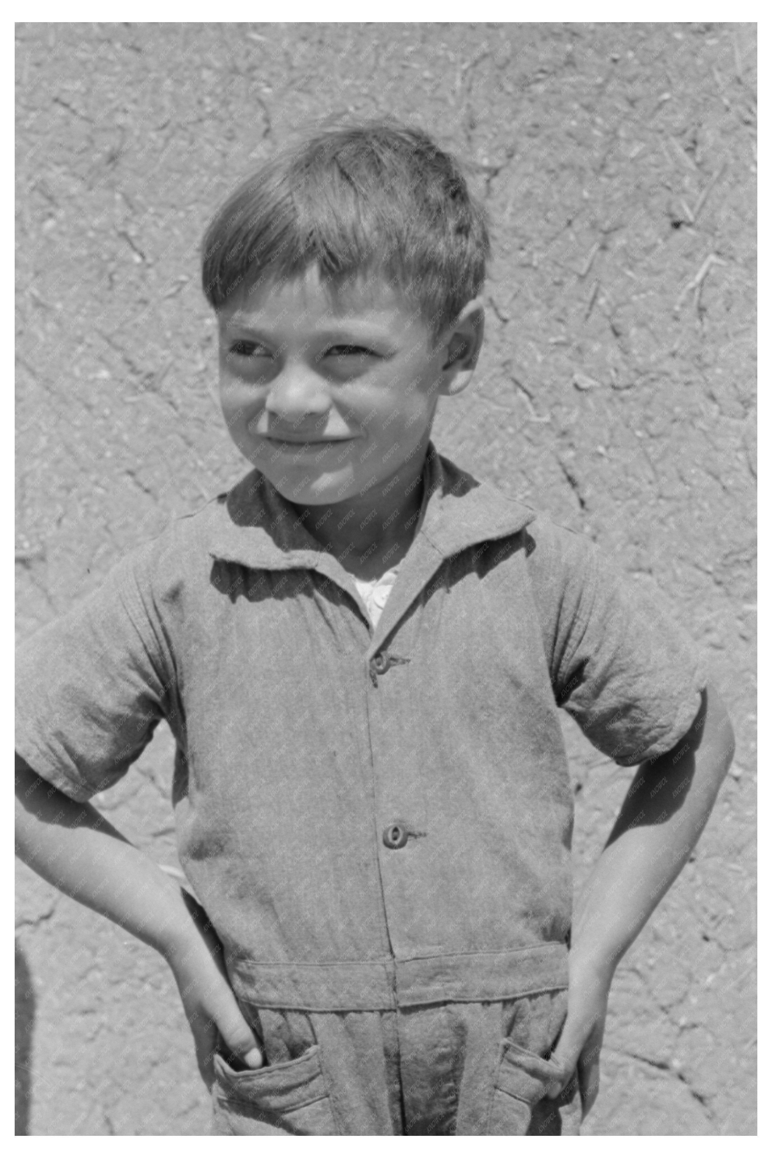 Spanish-American Boy in Chamisal New Mexico 1940