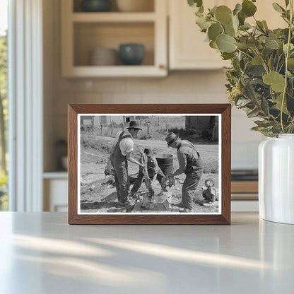 Spanish-American Farmers Breaking Hog Backbone July 1940