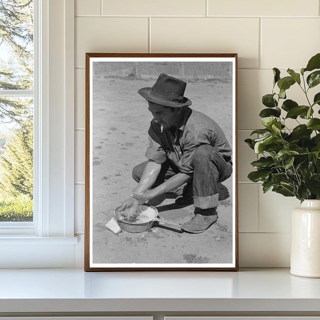 Spanish-American Farmer Washing Hands New Mexico 1940