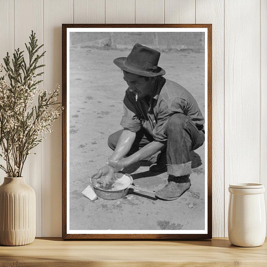 Spanish-American Farmer Washing Hands New Mexico 1940