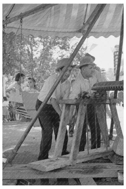 Men Power Vintage Merry-Go-Round in Taos 1940