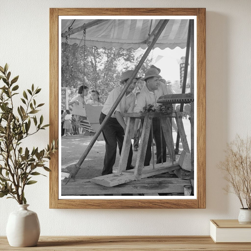 Spanish-American Men Power Merry-Go-Round Taos 1940