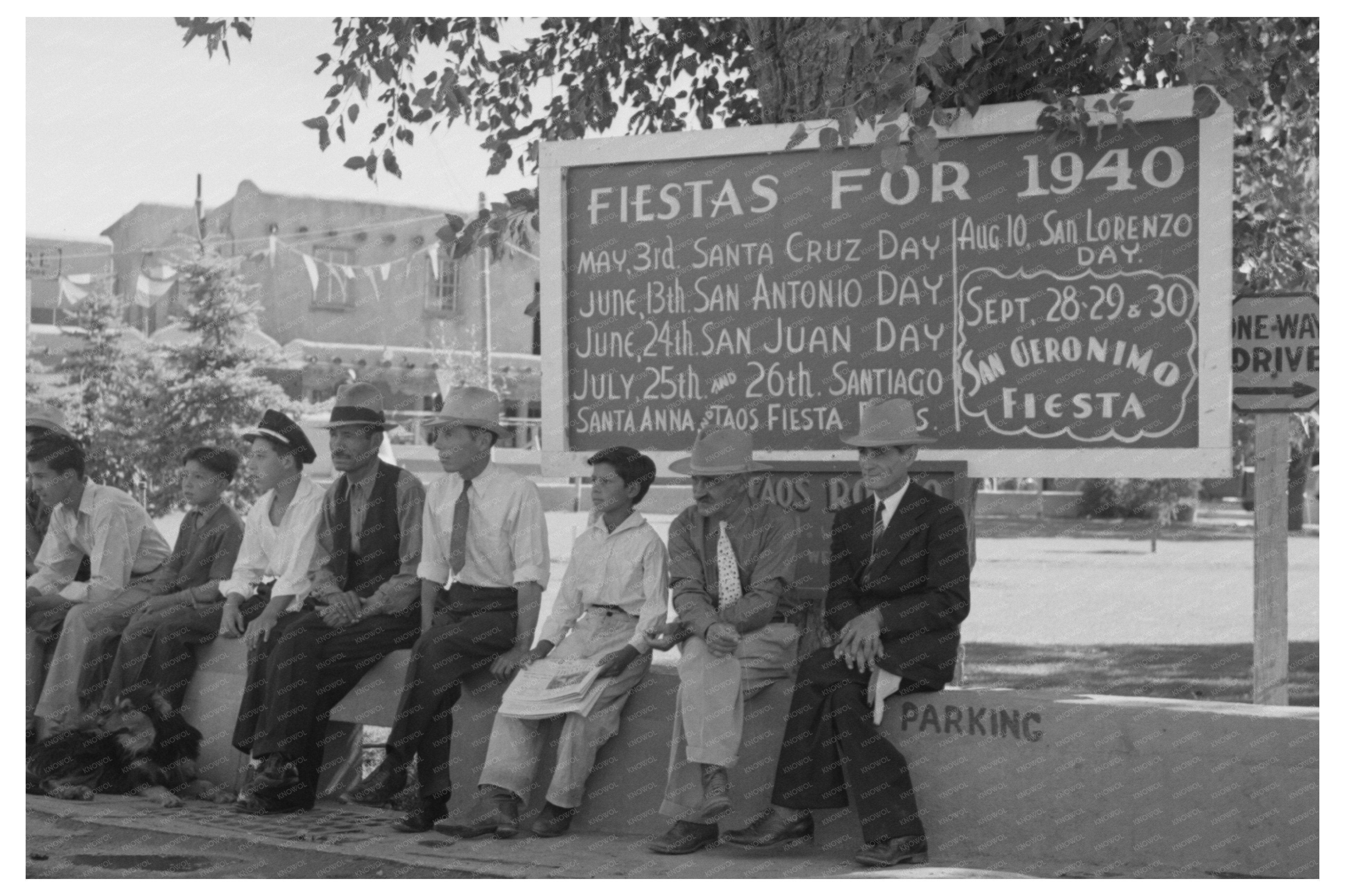 Taos New Mexico Fiesta Day Scene July 1940