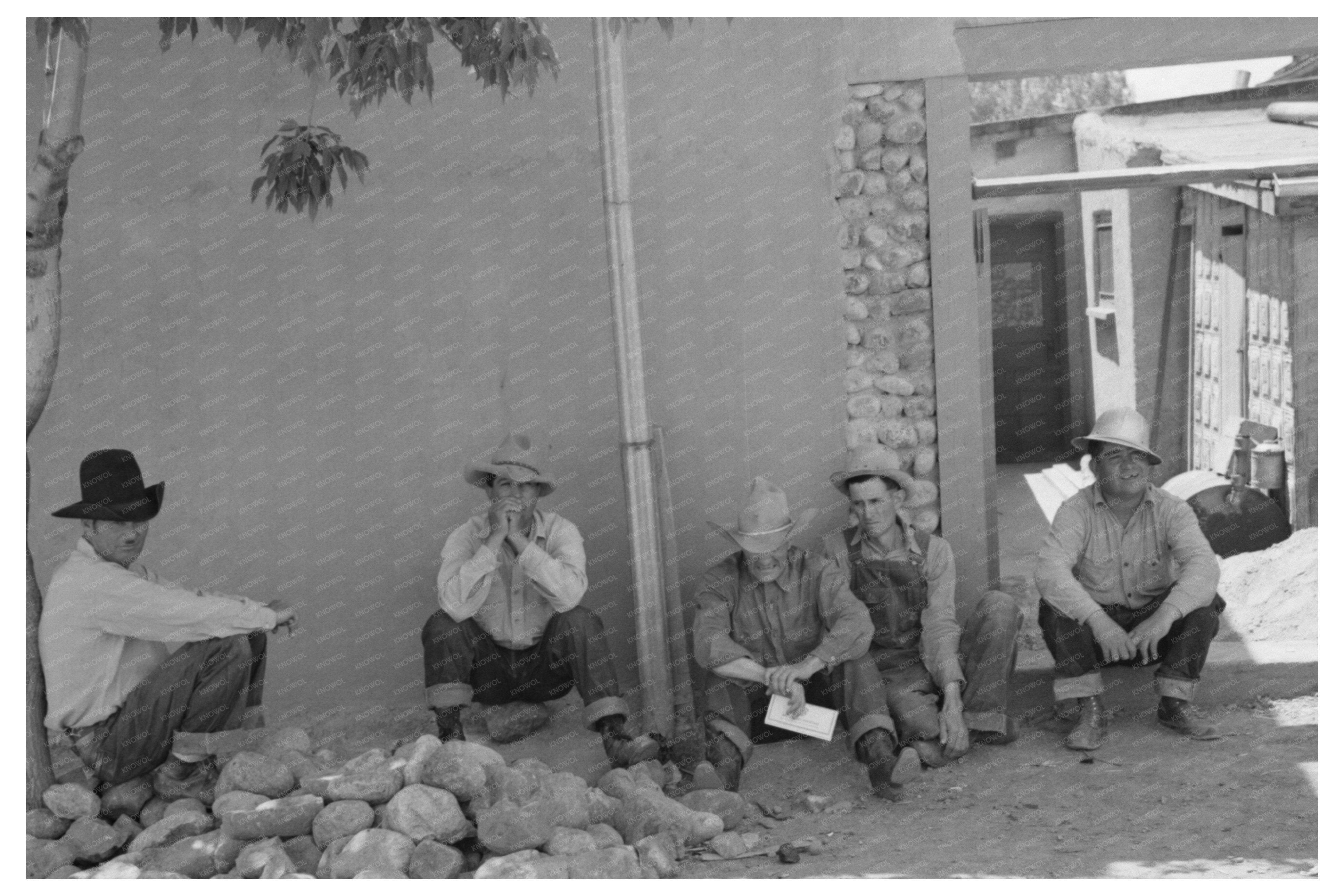 Men Resting at Taos Fiesta July 1940 Vintage Photo