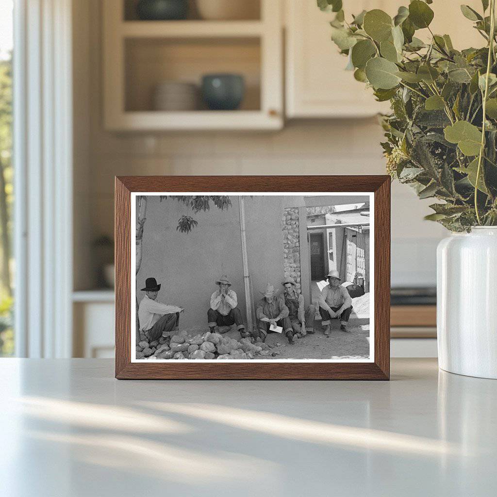 Men Resting at Taos Fiesta July 1940 Vintage Photo