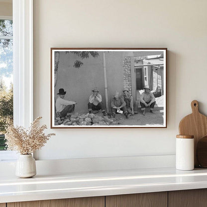 Men Resting at Taos Fiesta July 1940 Vintage Photo