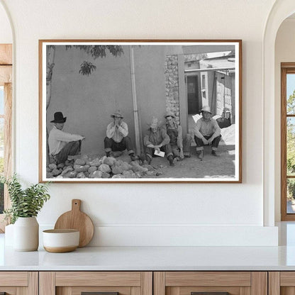 Men Resting at Taos Fiesta July 1940 Vintage Photo