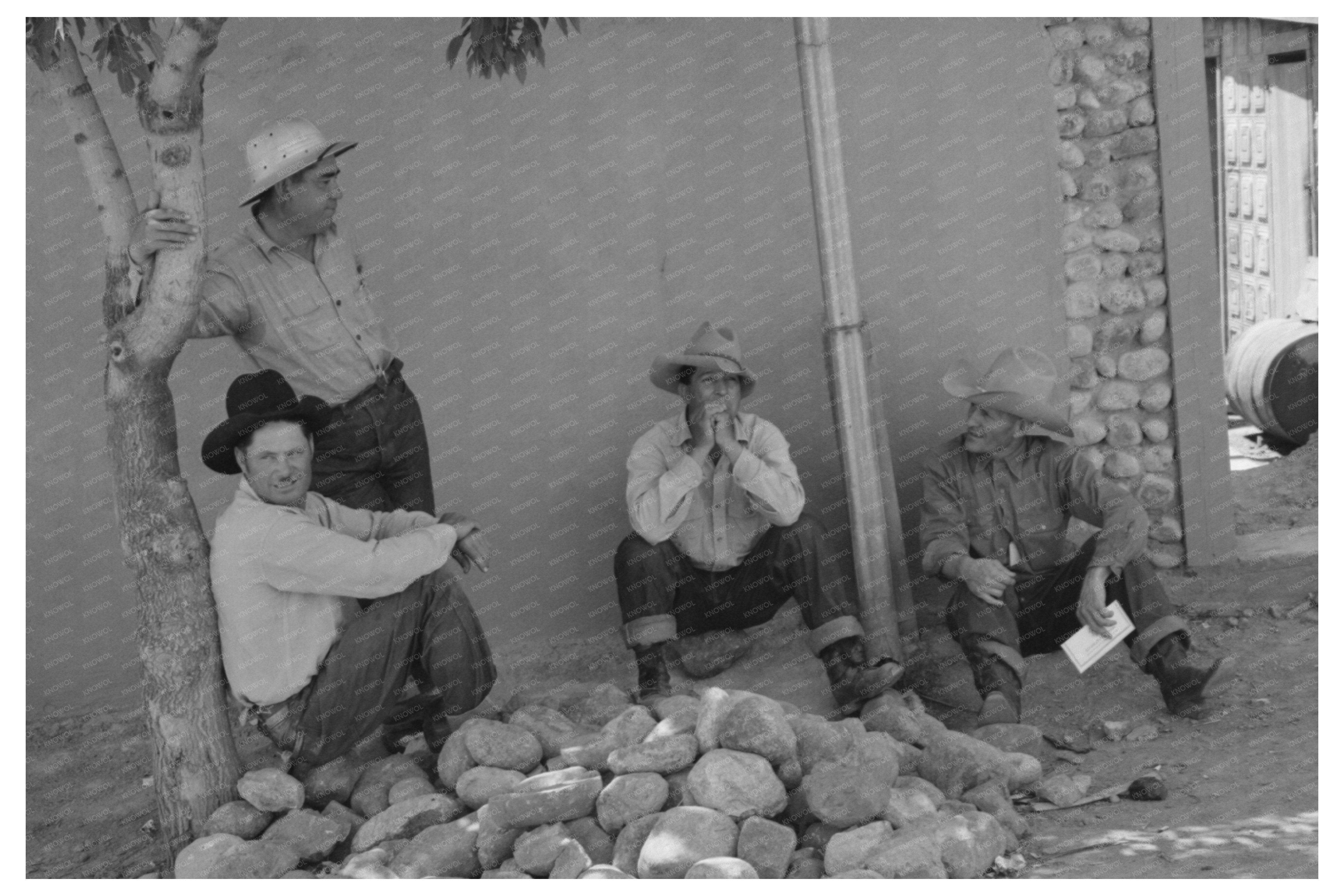 Men Resting at Taos Fiesta New Mexico July 1940