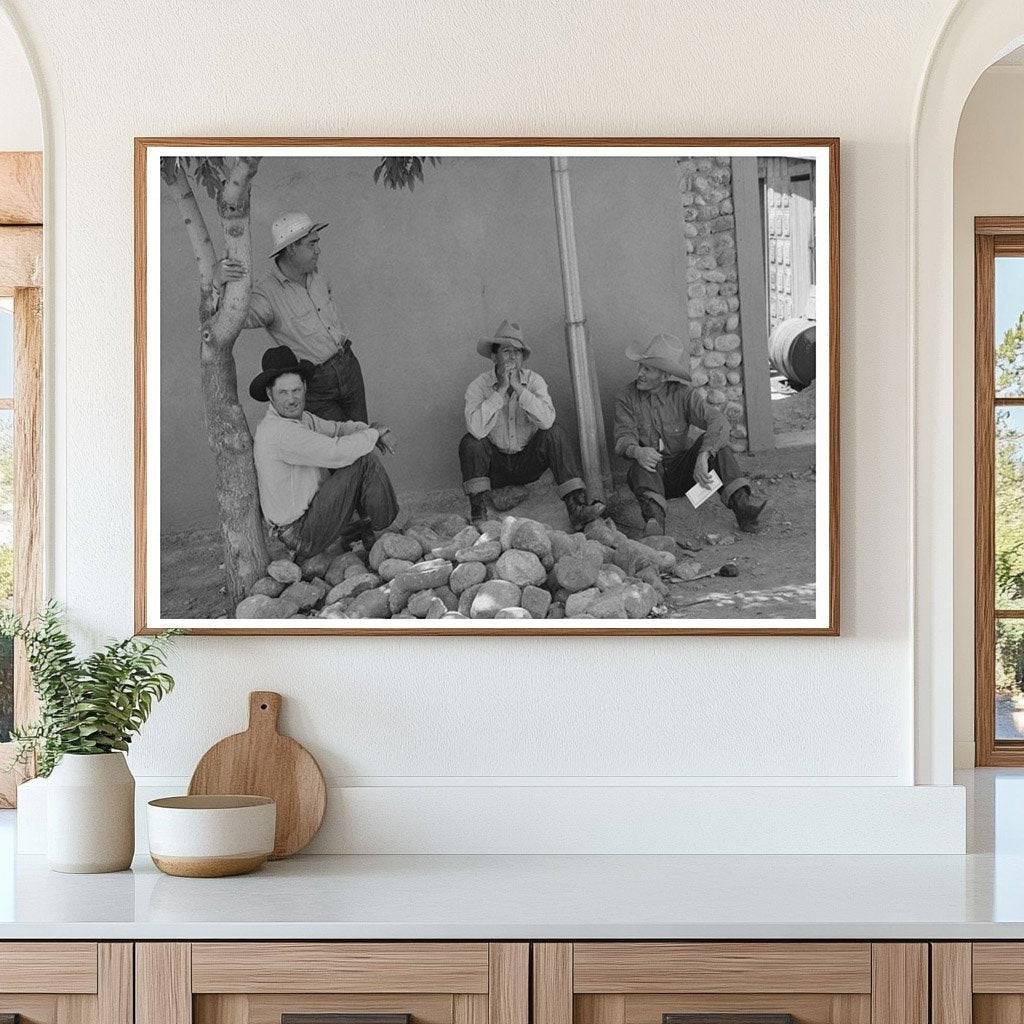 Men Resting at Taos Fiesta New Mexico July 1940