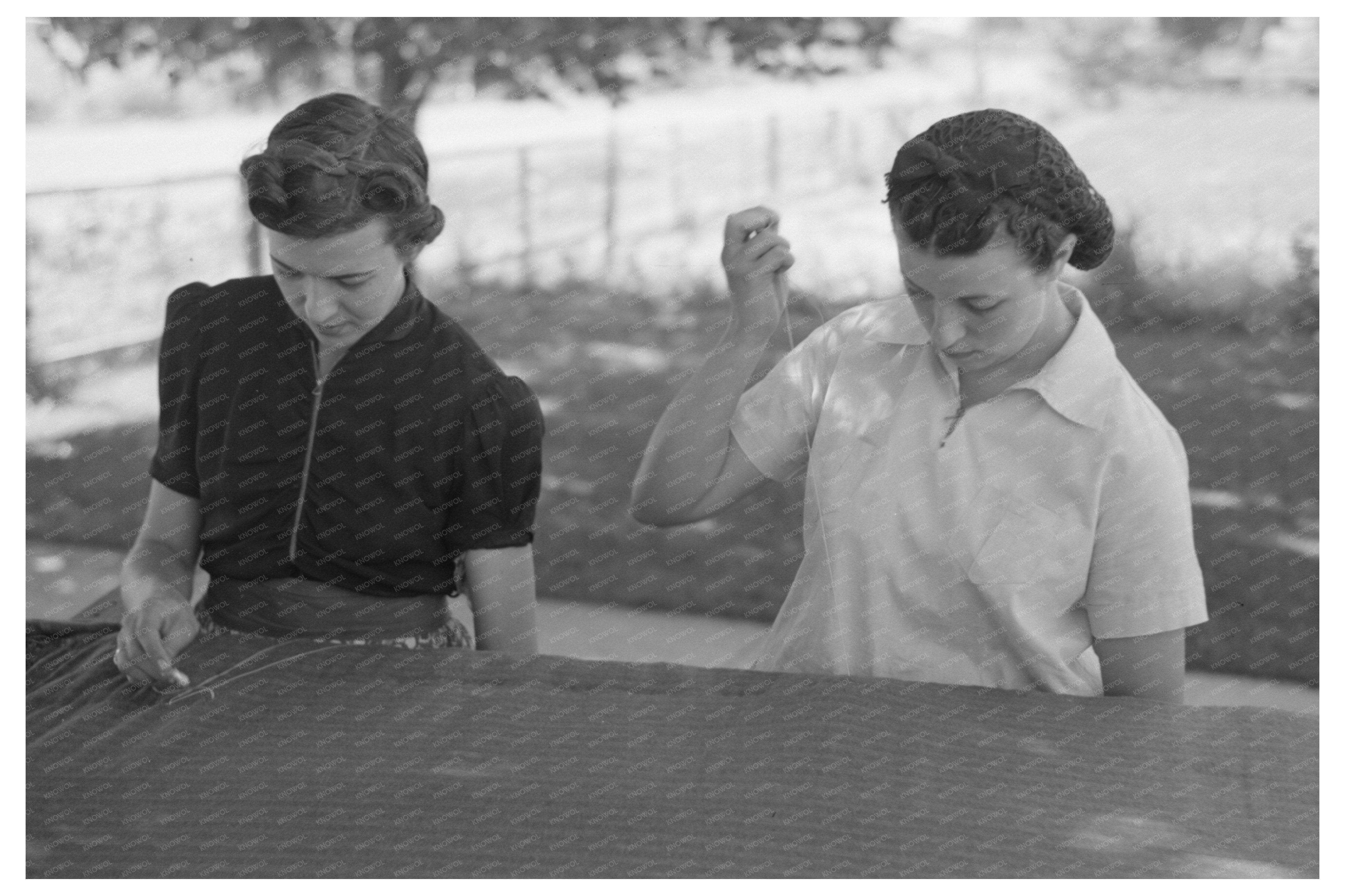 Mormon Women Tacking Quilt in Box Elder County Utah 1940