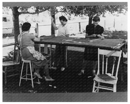 Mormon Women Tacking Quilt in Utah July 1940