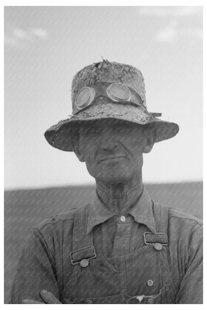 Mormon Farmer Bagging Wheat in Snowville Utah 1940