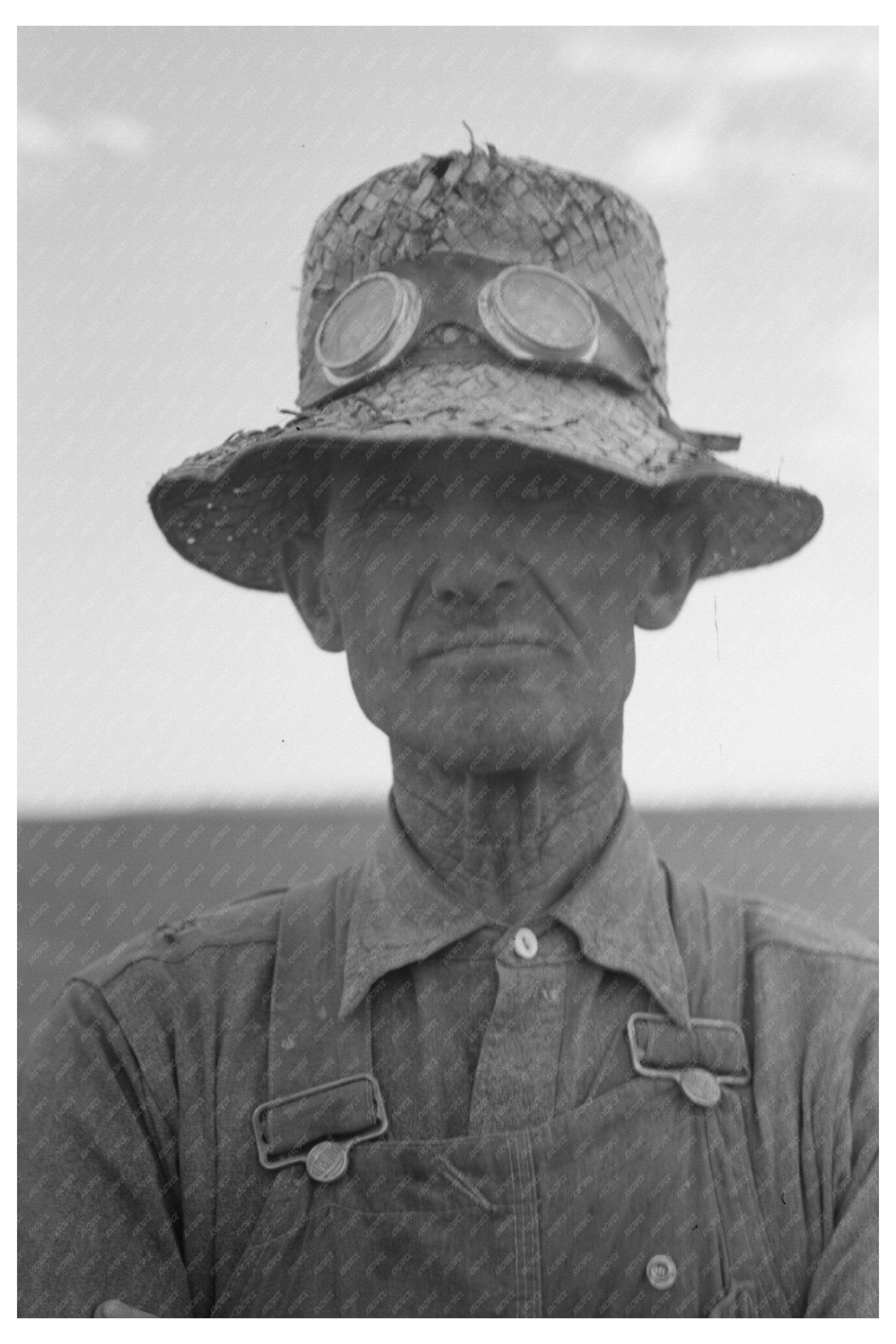 Mormon Farmer Bagging Wheat July 1940 Snowville Utah