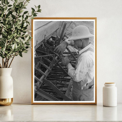 Mormon Farmer with Cooperative Drill Oneida County Idaho 1940