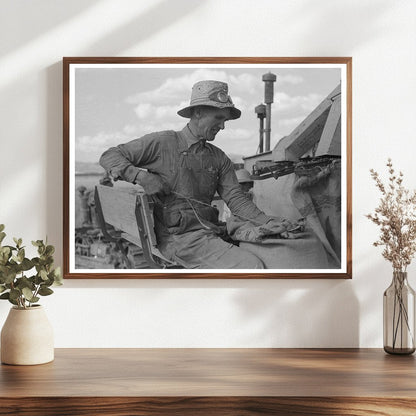 Mormon Farmer Bagging Wheat in Idaho July 1940