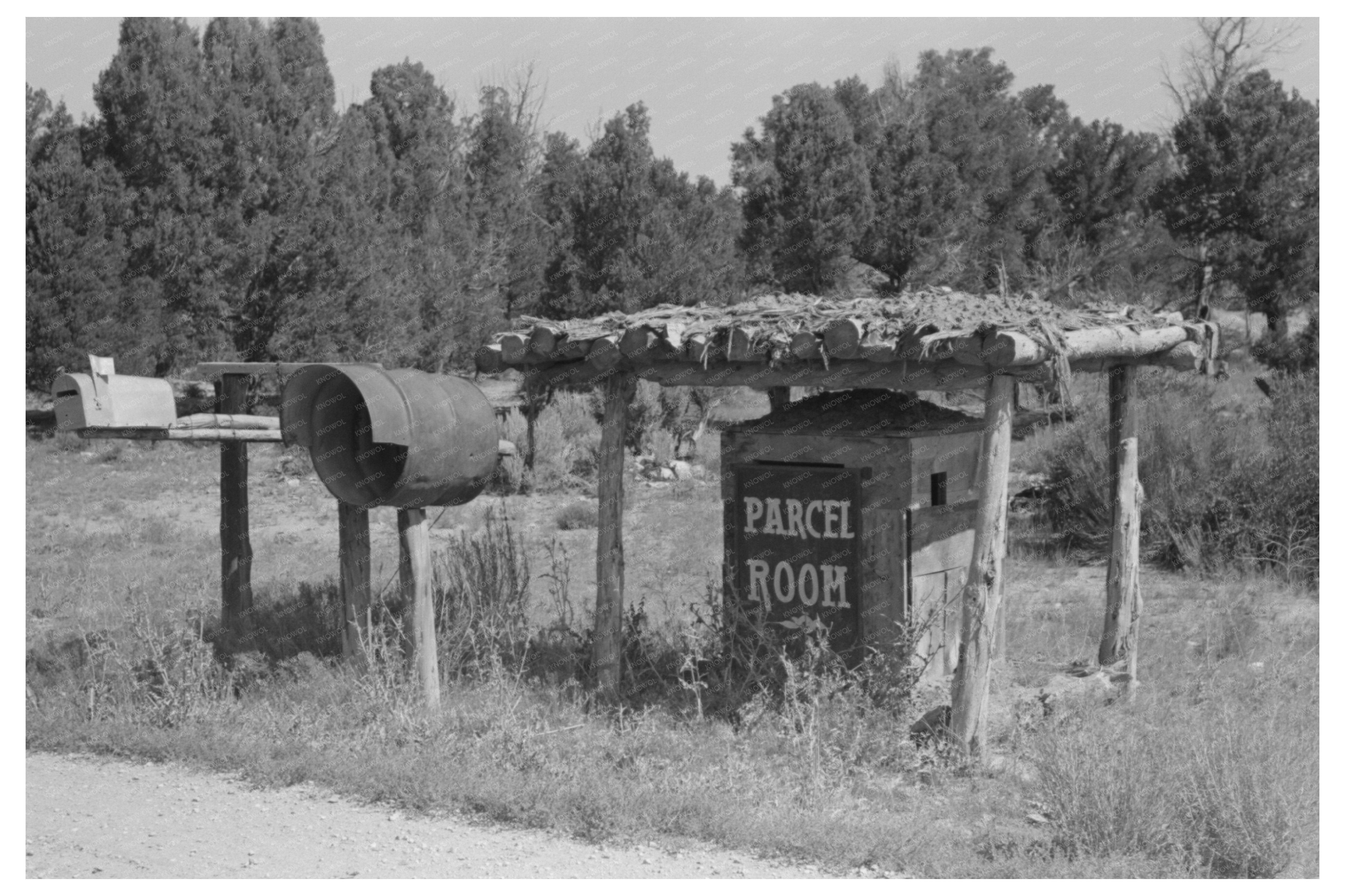 Vintage Mailboxes and Parcel Room Highway 160 Utah 1940