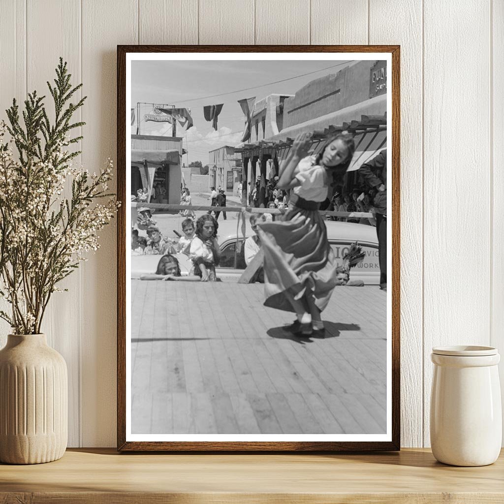 Spanish-American Girl Dancing at Taos Fiesta 1940