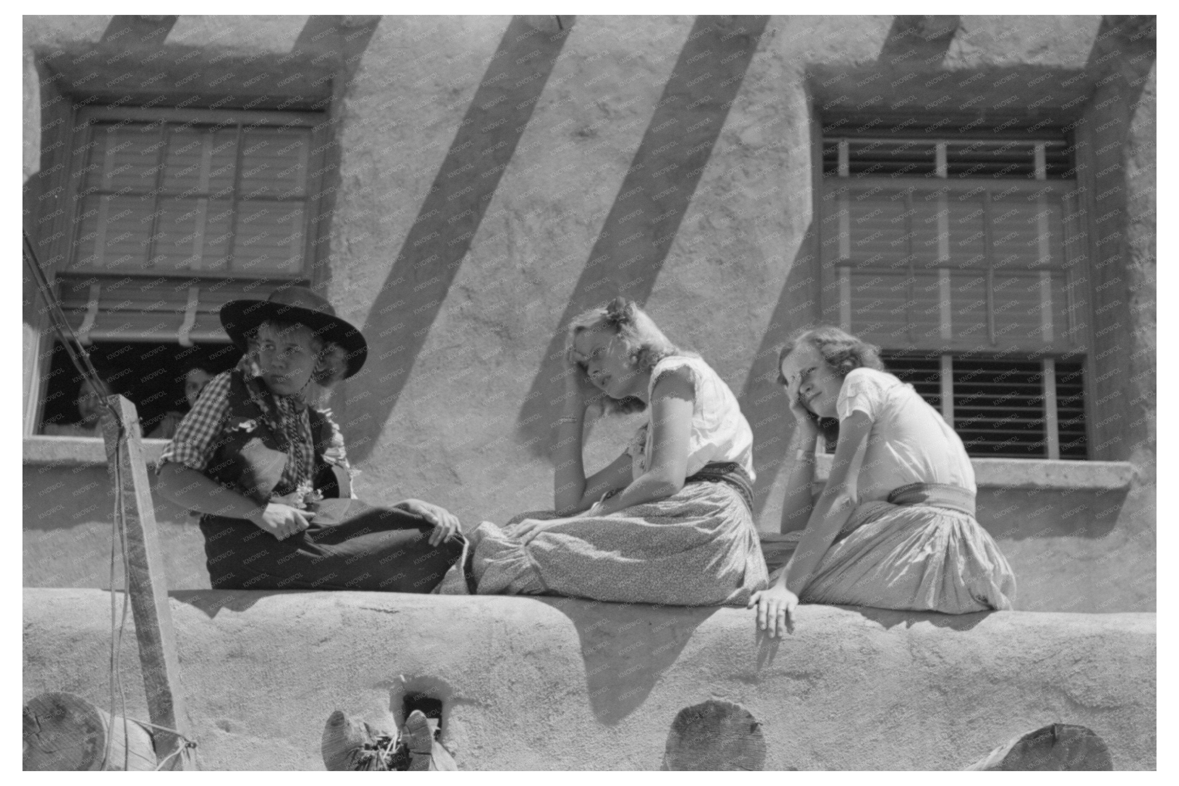 Vintage Spectators at Native Dance Exhibition Taos 1940