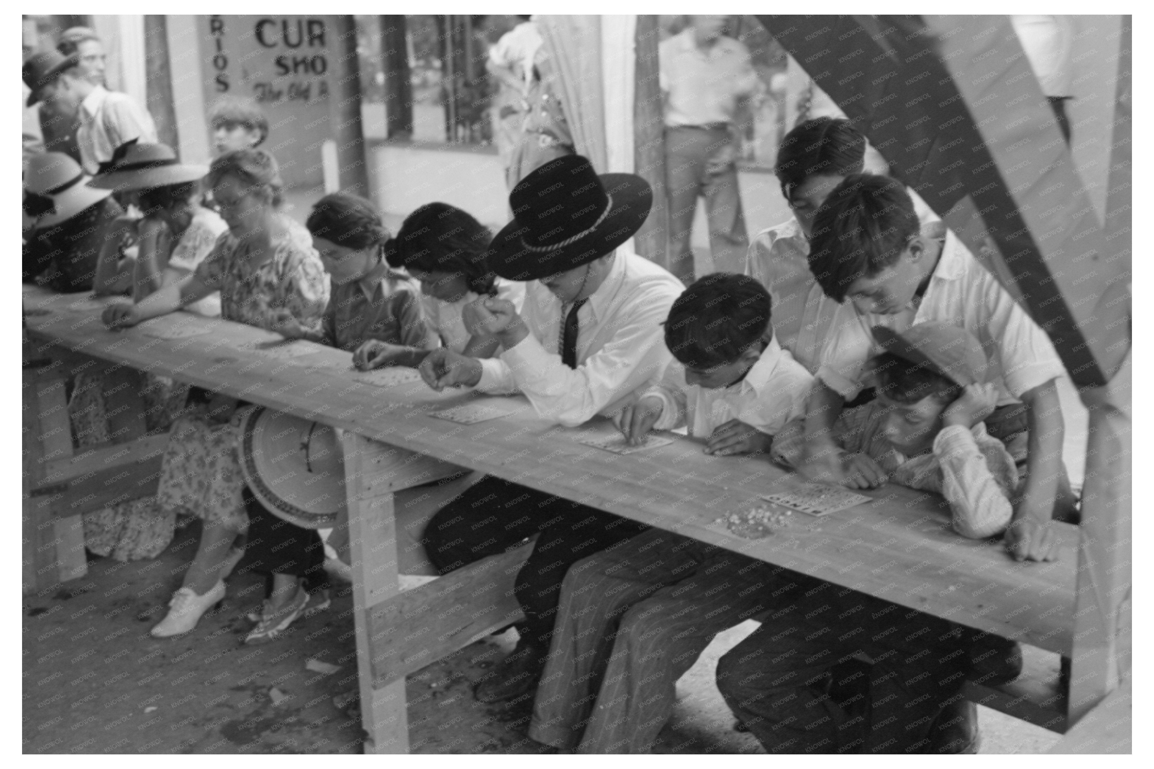 Bingo Game at Taos Fiesta New Mexico July 1940