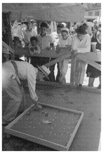 Taos New Mexico Fiesta Penny-Pitching Scene 1940