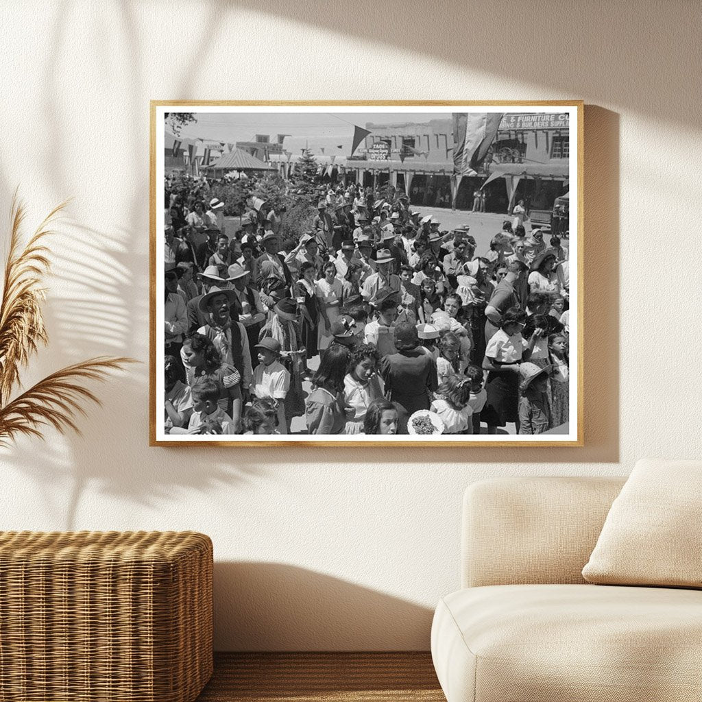 Taos New Mexico Fiesta Dance Crowd July 1940