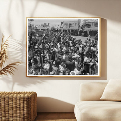Taos New Mexico Fiesta Dance Crowd July 1940