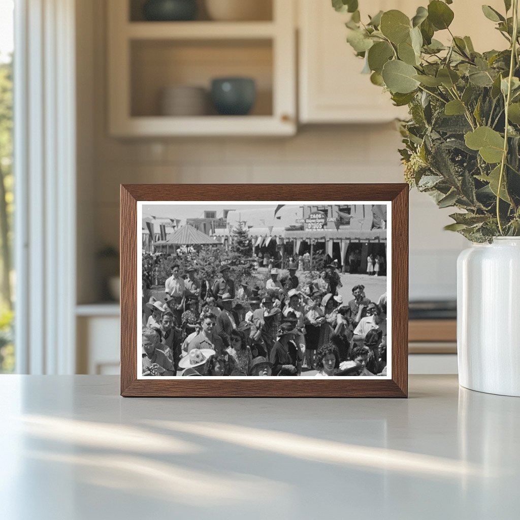 Taos Fiesta Dance Crowd Vintage Photo July 1940