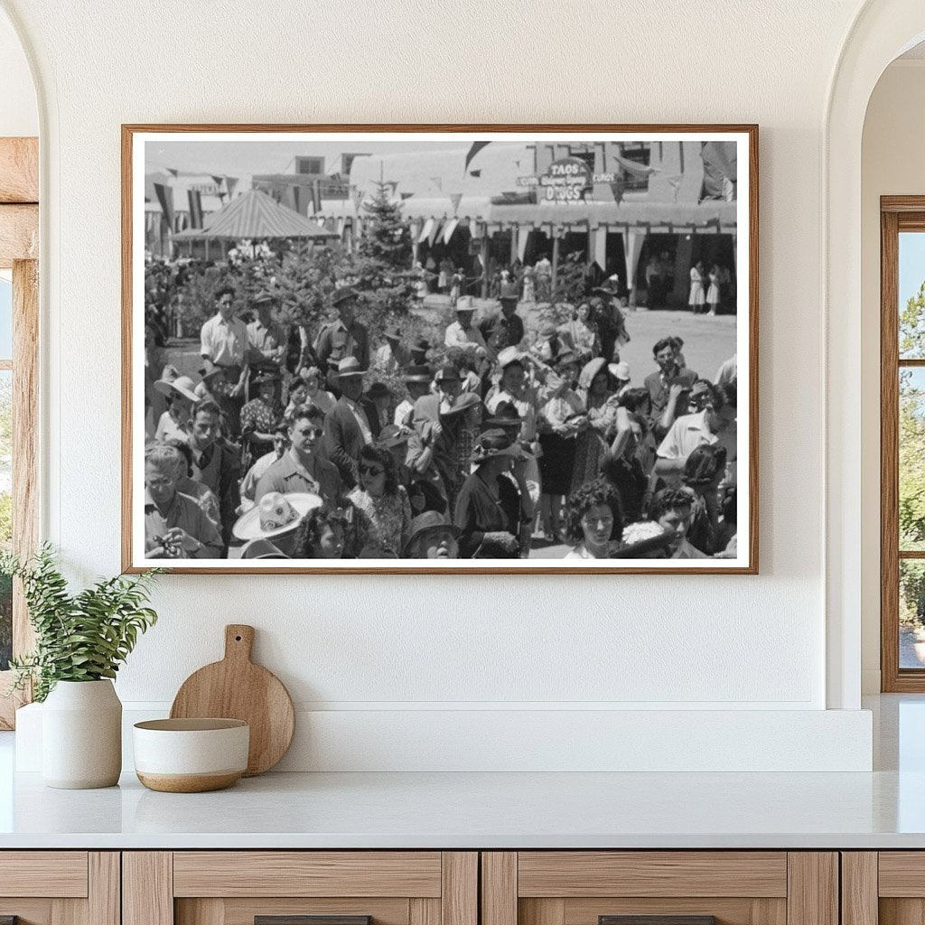 Taos Fiesta Dance Crowd Vintage Photo July 1940