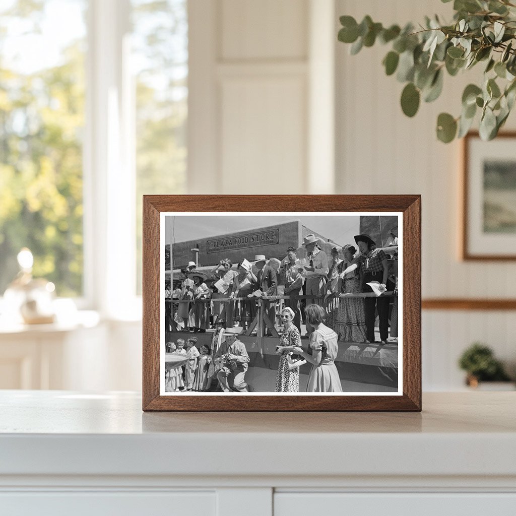 Taos New Mexico Fiesta Crowd Watching Dances 1940