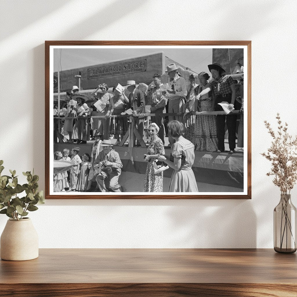 Taos New Mexico Fiesta Crowd Watching Dances 1940