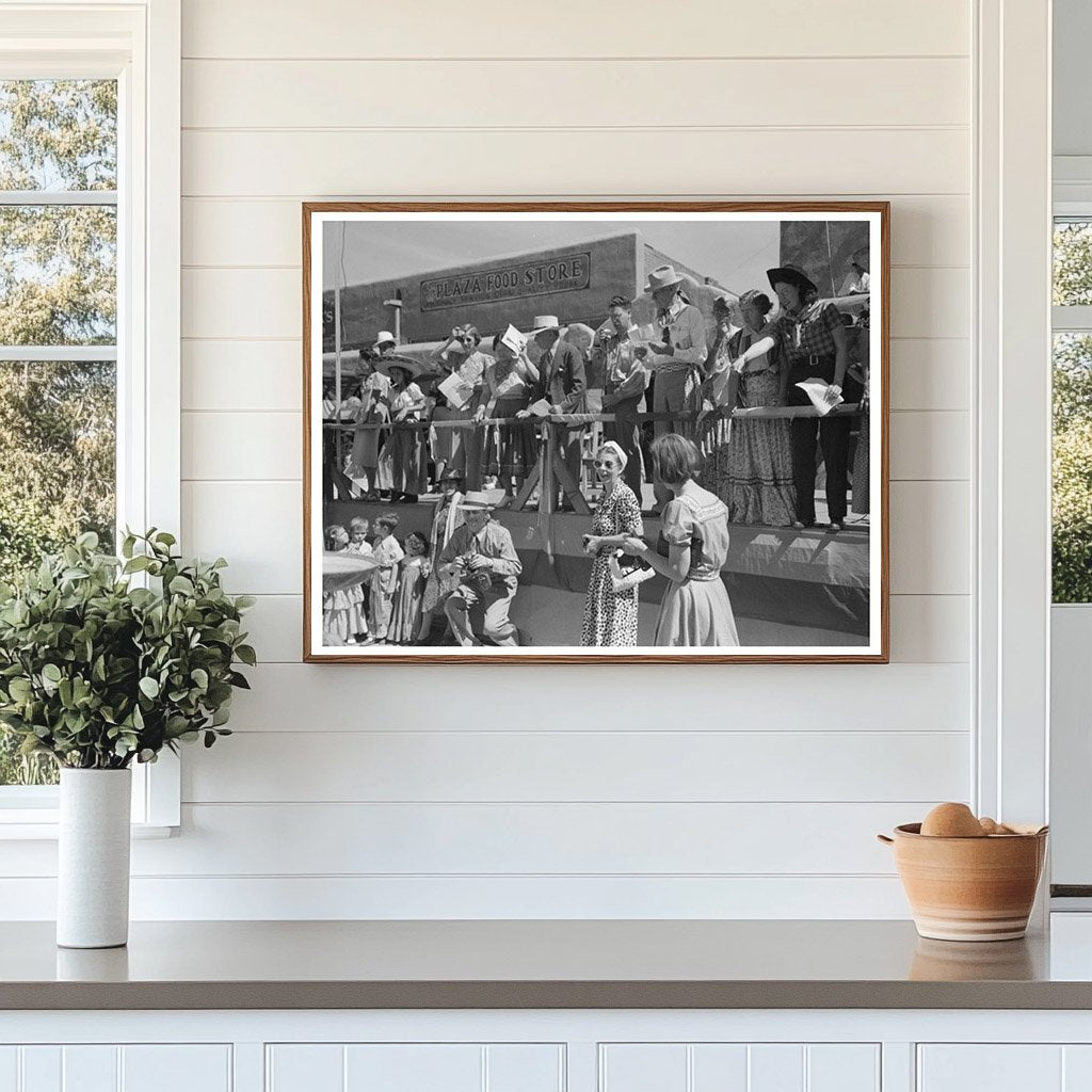 Taos New Mexico Fiesta Crowd Watching Dances 1940